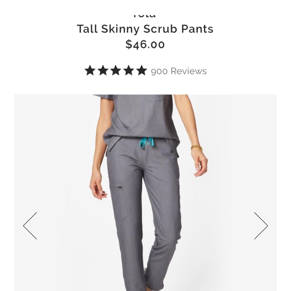 SmAll tall yola graphite scrub pants